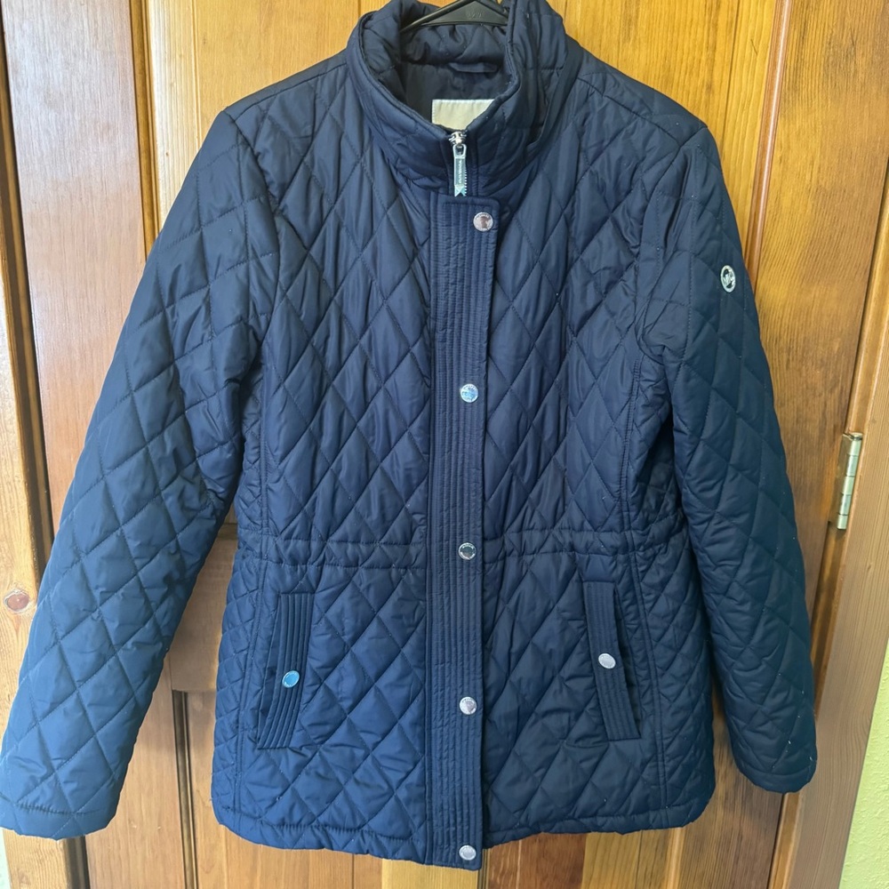 Michael Kors Quilted Navy Blue Jacket Size Medium Lightweight